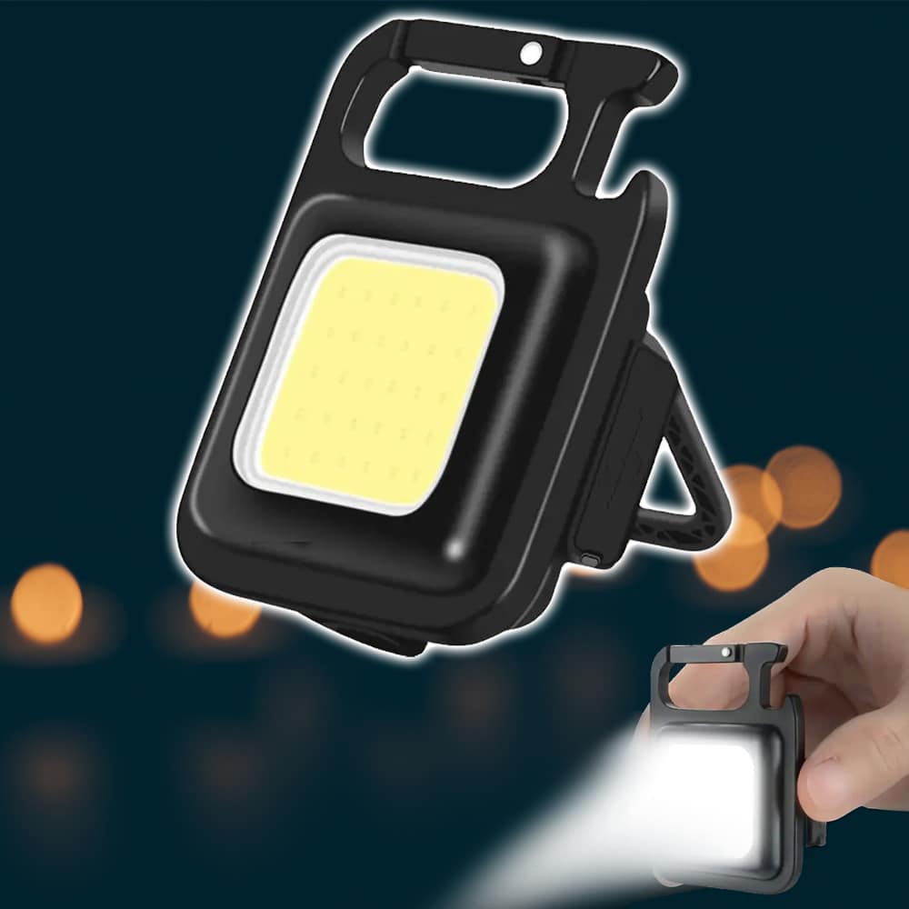Produktbillede af Nøglerings COB LED-lommelygte genopladelig 3 lys tilstande  på tilbud