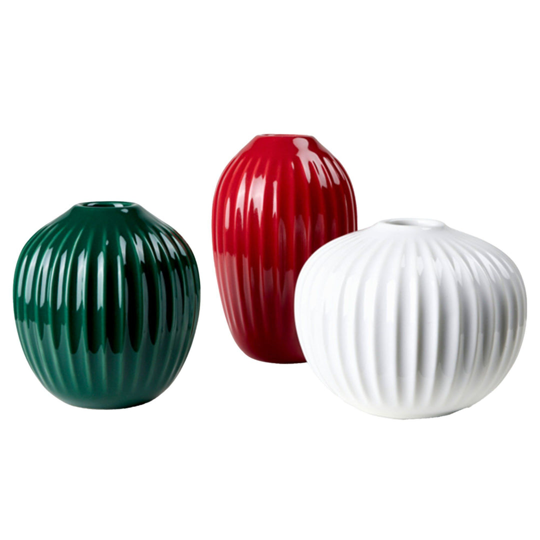 Kähler Kähler Hammershøi vase 3 stk, rød/grøn/hvid ❤ produktfoto i kategorien Vase