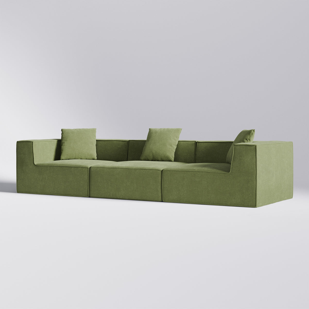 Grøn Moduri Harmony modulsofa fra Zederkof set som 3-personers opstilling