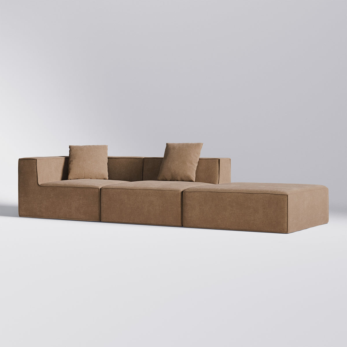 Brun Moduri Comfort modulsofa fra Zederkof med hjørne-, sofa- og pufmodul