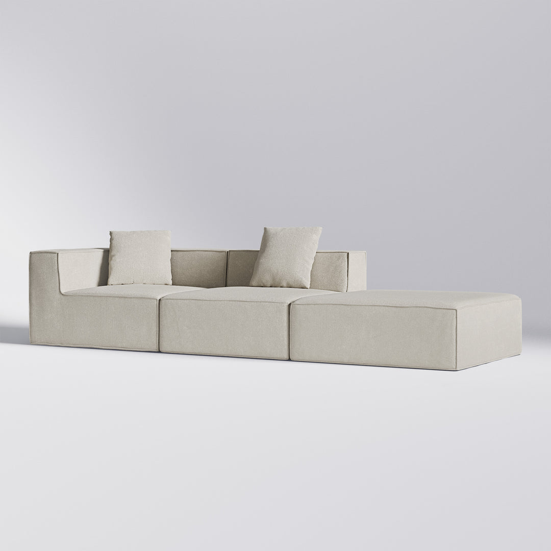 Beige Moduri Comfort modulsofa med hjørne-, sofa- og pufmodul