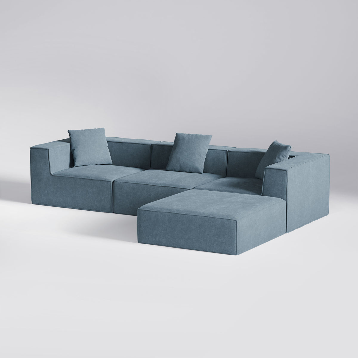 Blå Moduri Haven modulsofa fra Zederkof med hjørne-, sofa- og pufmoduler
