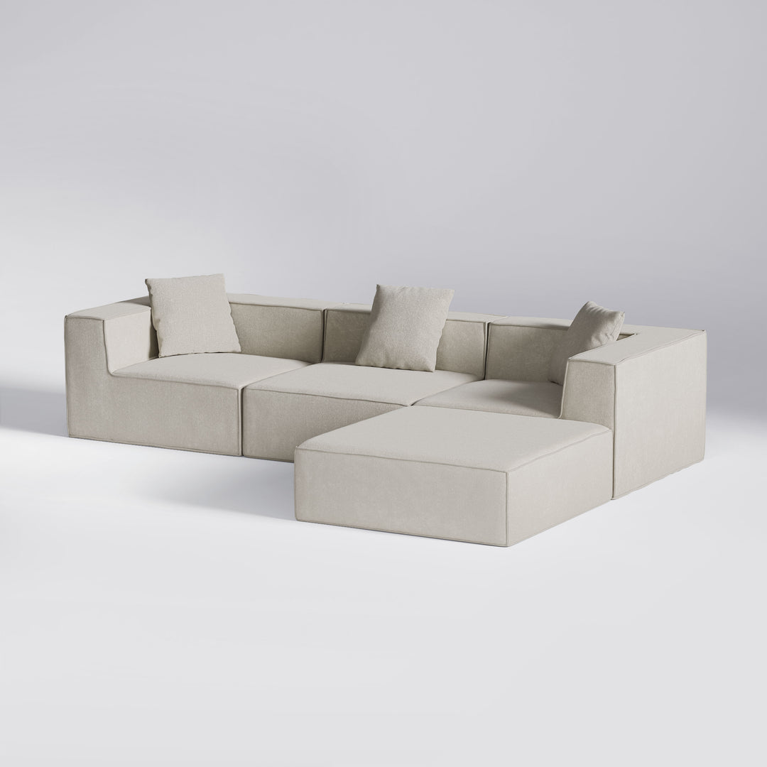 Beige Moduri Haven modulsofa med hjørne-, sofa- og pufmoduler