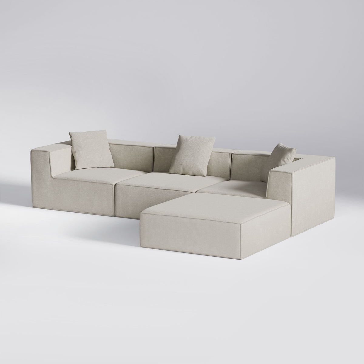 Beige Moduri Haven modulsofa med hjørne-, sofa- og pufmoduler
