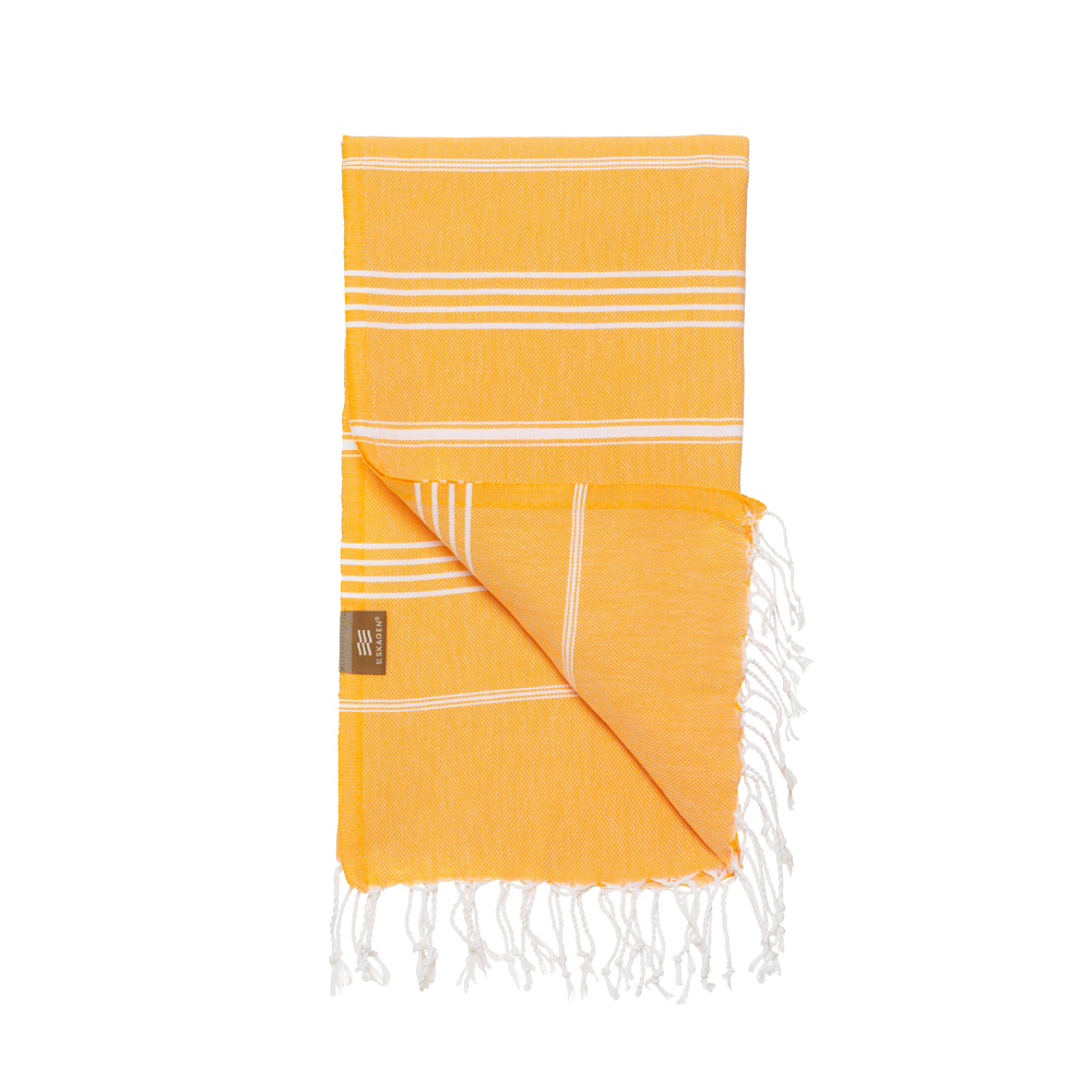 Produktbillede af HAMMAM Håndklæde 90x170 Gul på tilbud i høj kvalitet