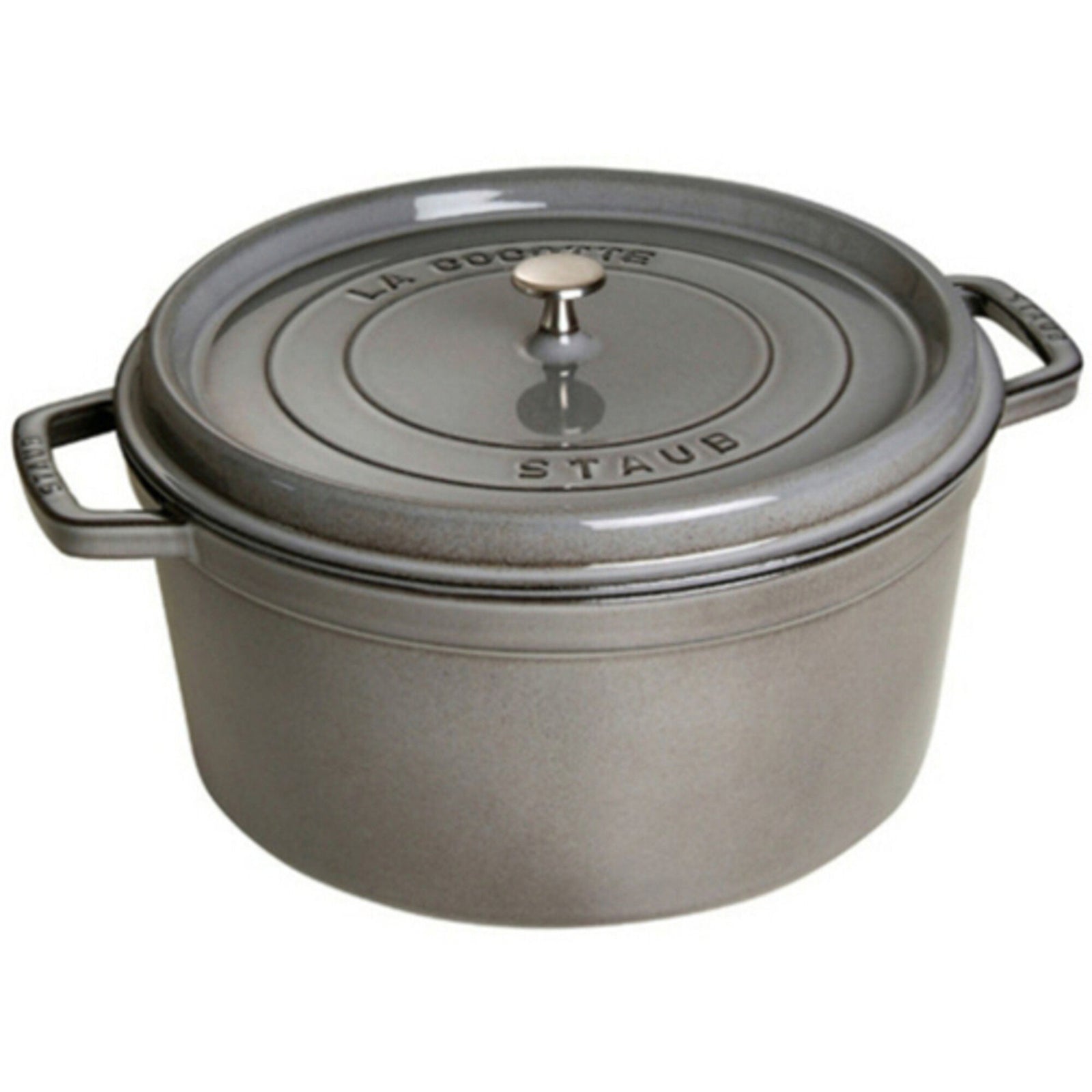 Staub Staub Rund Gryde 34 cm 12,6 liter Garfitgrå ❤ produktbillede i kategorien Støbejernsgryde