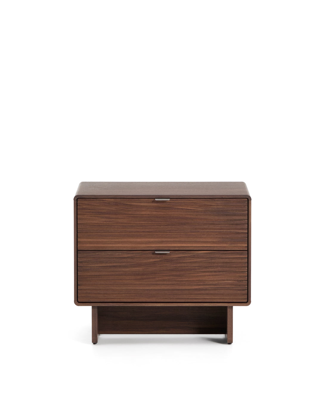 KAVE HOME Norlen sengebord m. 2 skuffer brun valnøddefiner 60x52