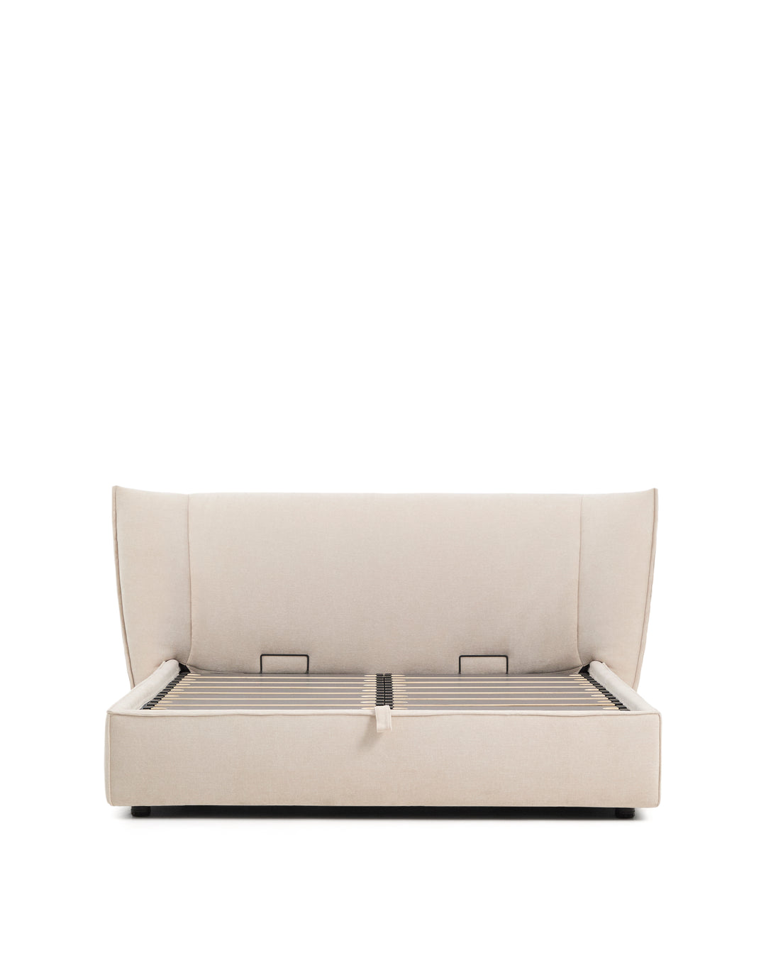 KAVE HOME Arvian sengeramme m. opbevaringsbund og aftageligt betræk beige chenille 160x200