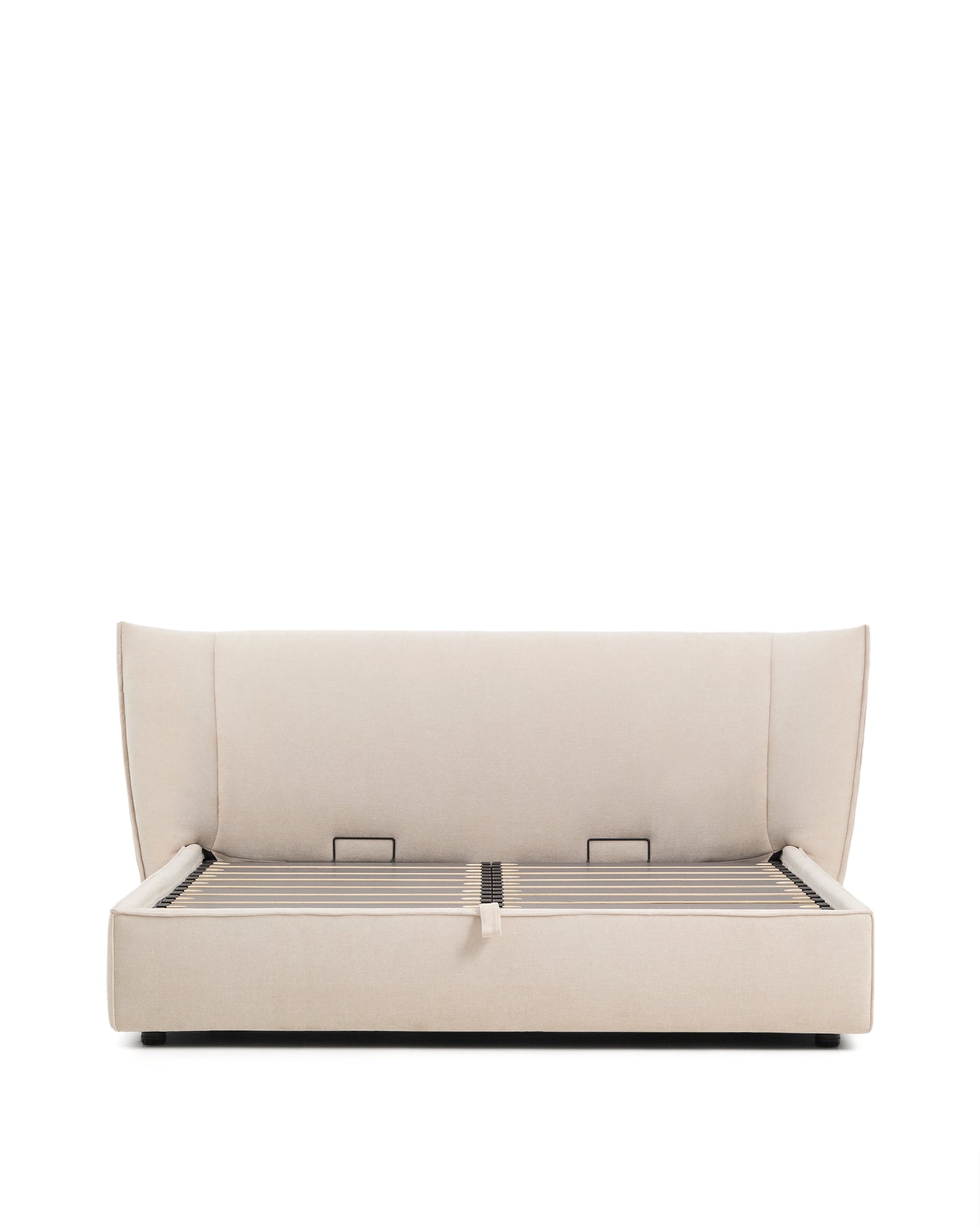 Produktbillede af KAVE HOME Arvian sengeramme m. opbevaringsbund og aftageligt betræk beige chenille 180x200 i premium kvalitet