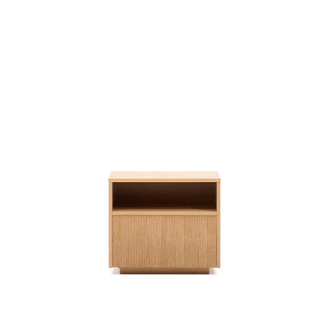 KAVE HOME Helvine sengebord m. 1 rum og 1 skuffe natur egetræsfiner 60x52