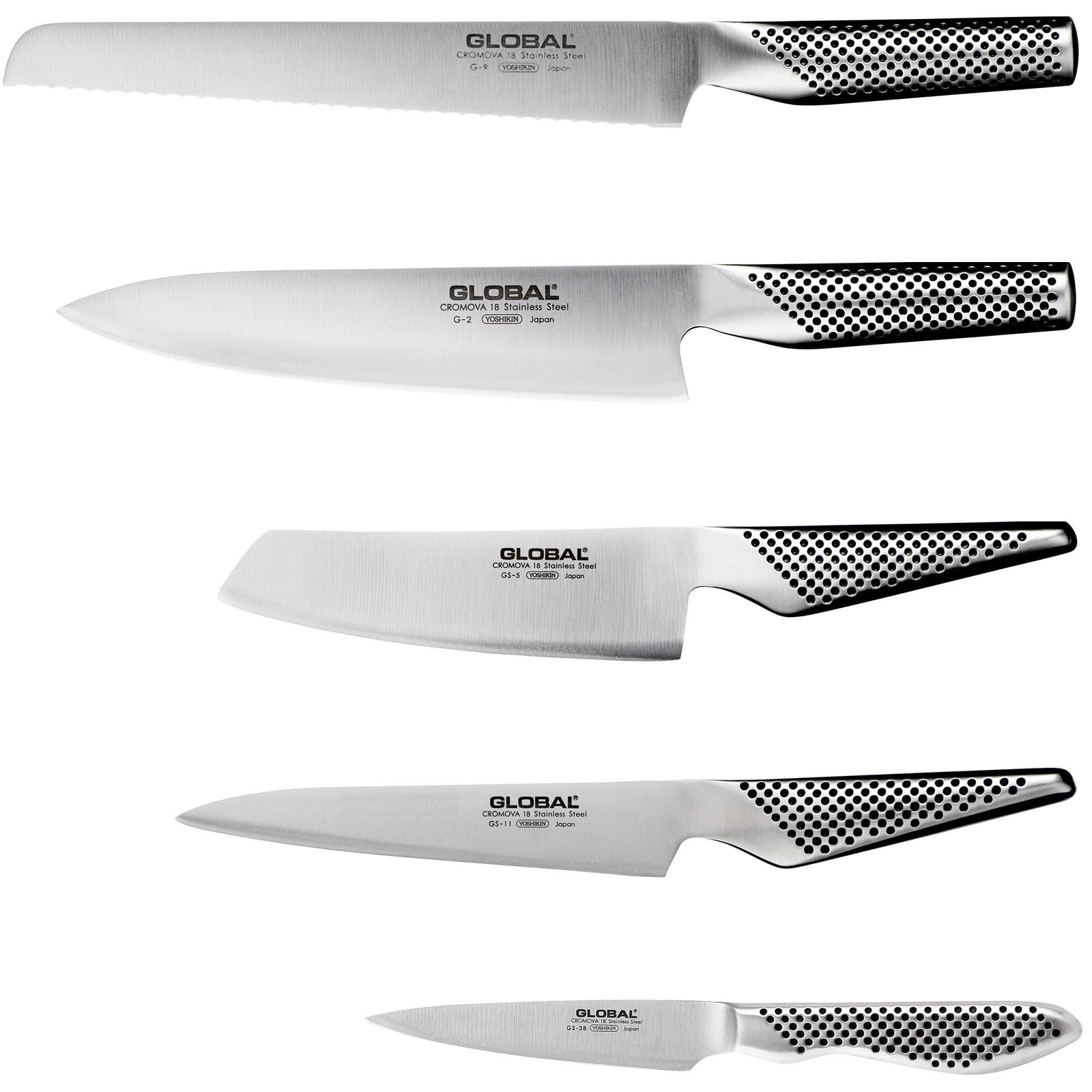 Global Global Knivsæt med 5 knive – frontbillede (Knivsæt)