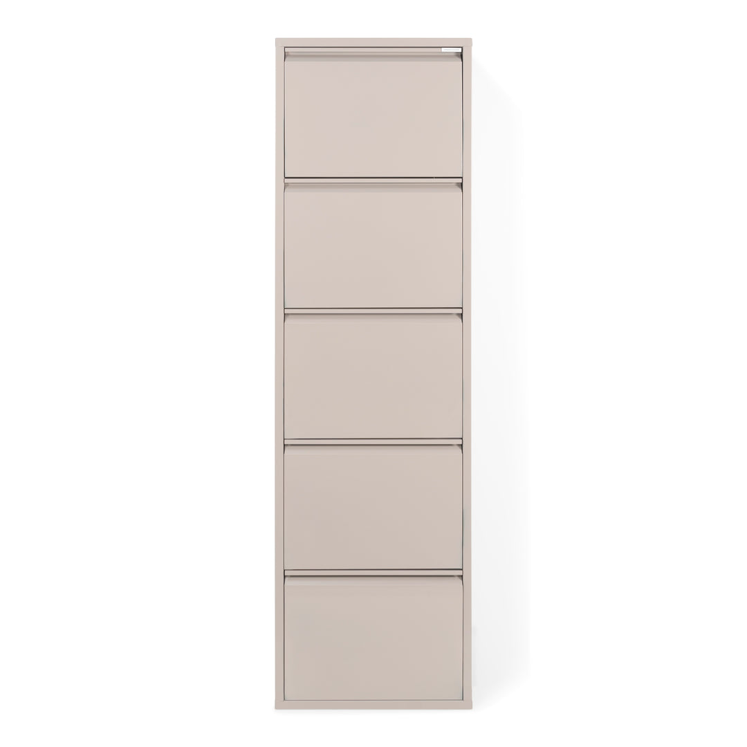 SPINDER DESIGN BILLY 5 skoskab m. 5 låger silky taupe stål