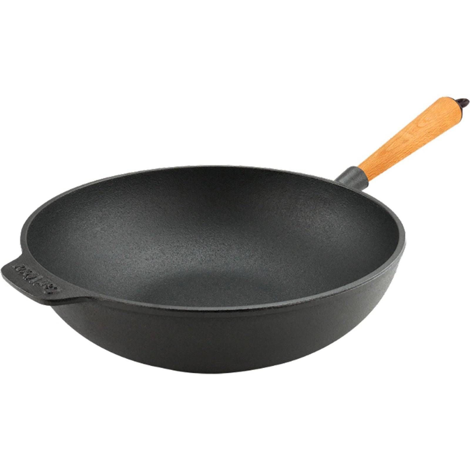 Carl victor Carl victor Støbejernswok 30 cm, håndtag i bøgetræ ❤ frontbillede (Wok)