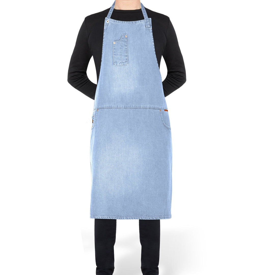 Dutchdeluxes Dutchdeluxes Five Pockets Comfort Fit forklæde, washed indigo ❤ frontbillede (Forklæder)