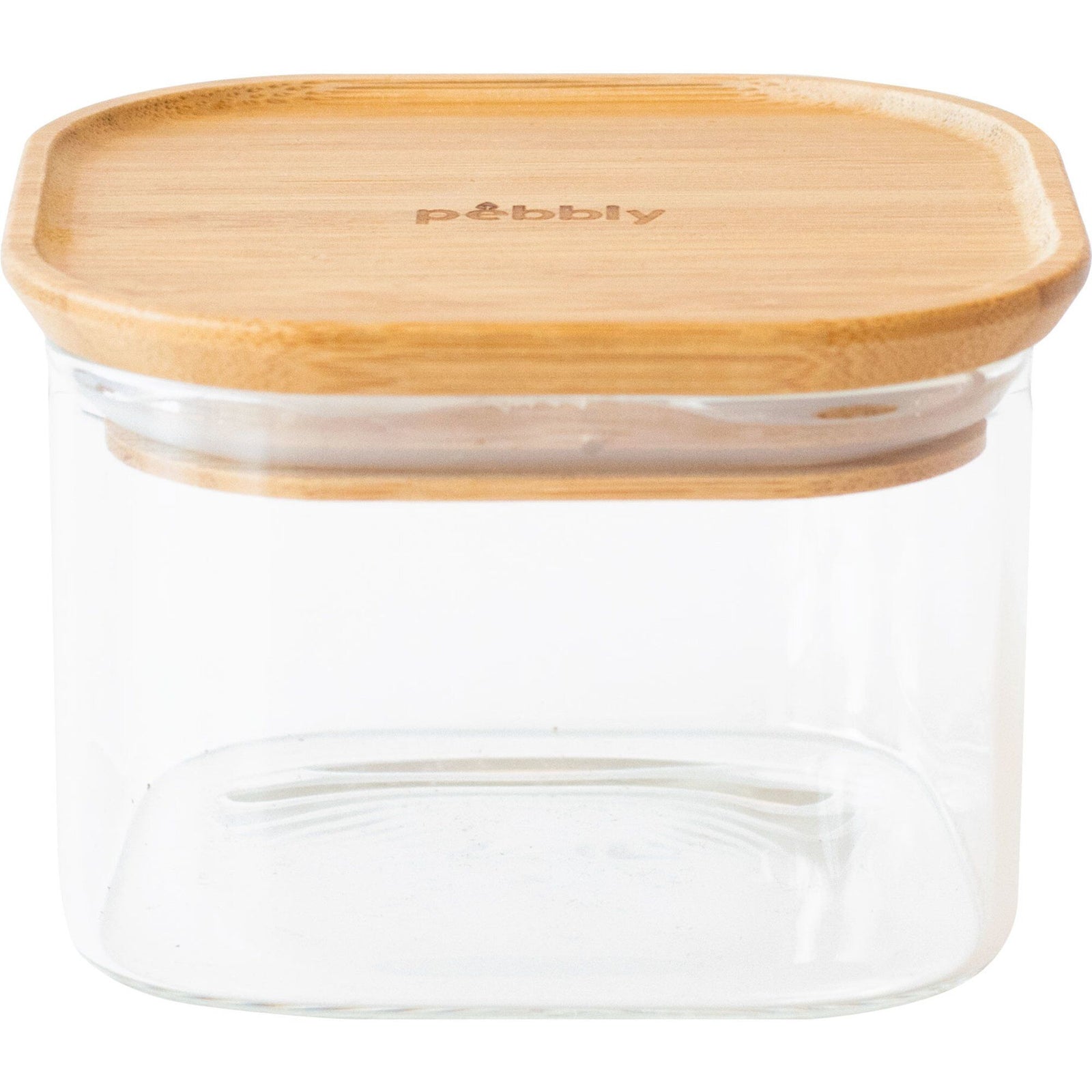Pebbly Pebbly Glasboks med bambuslåg 500 ml – produktbillede (Opbevaringsboks)