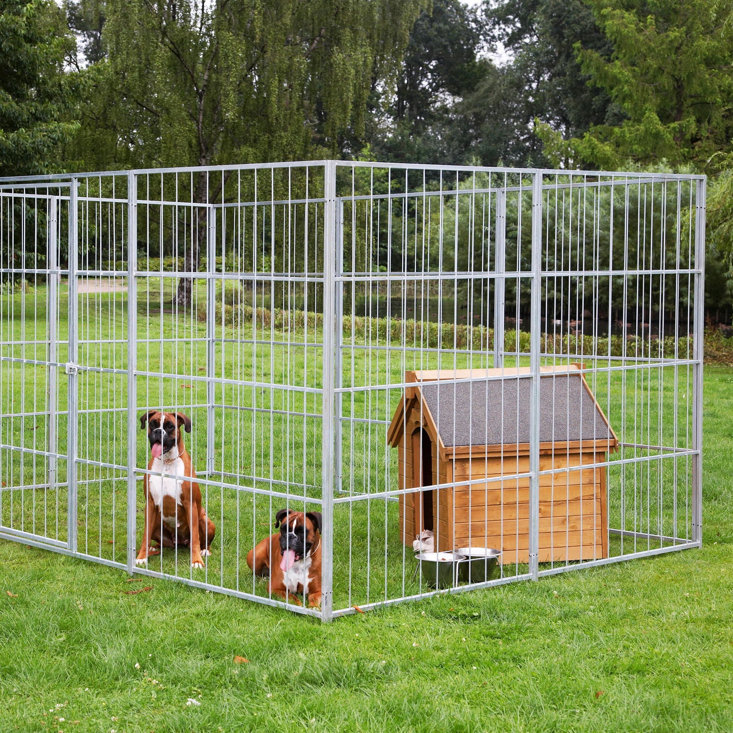Produktbillede af Hundegård stor model (9 sidemoduler + 1 lågemodul) på tilbud i høj kvalitet