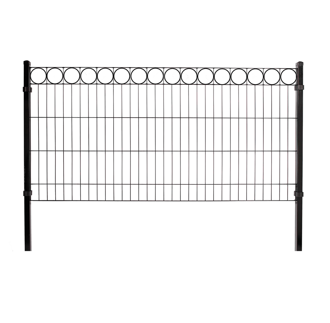 Produktbillede af Panelhegn med deko O 1000 x 2000 mm sort på tilbud i høj kvalitet