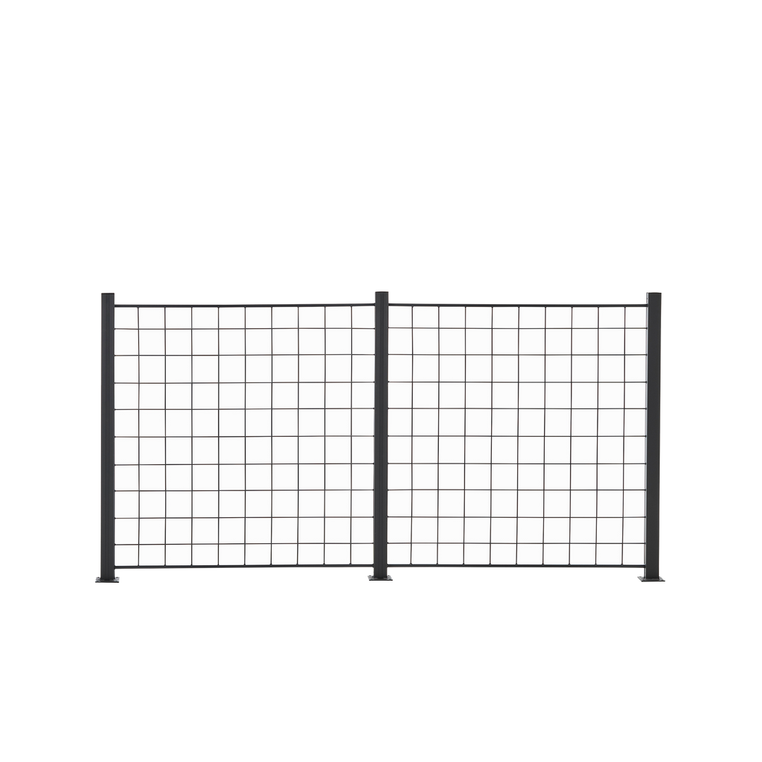 Produktbillede af HORTUS 2 fag espalie sort 100x100 cm inkl. 3 alu stolper 108 cm på tilbud i høj kvalitet
