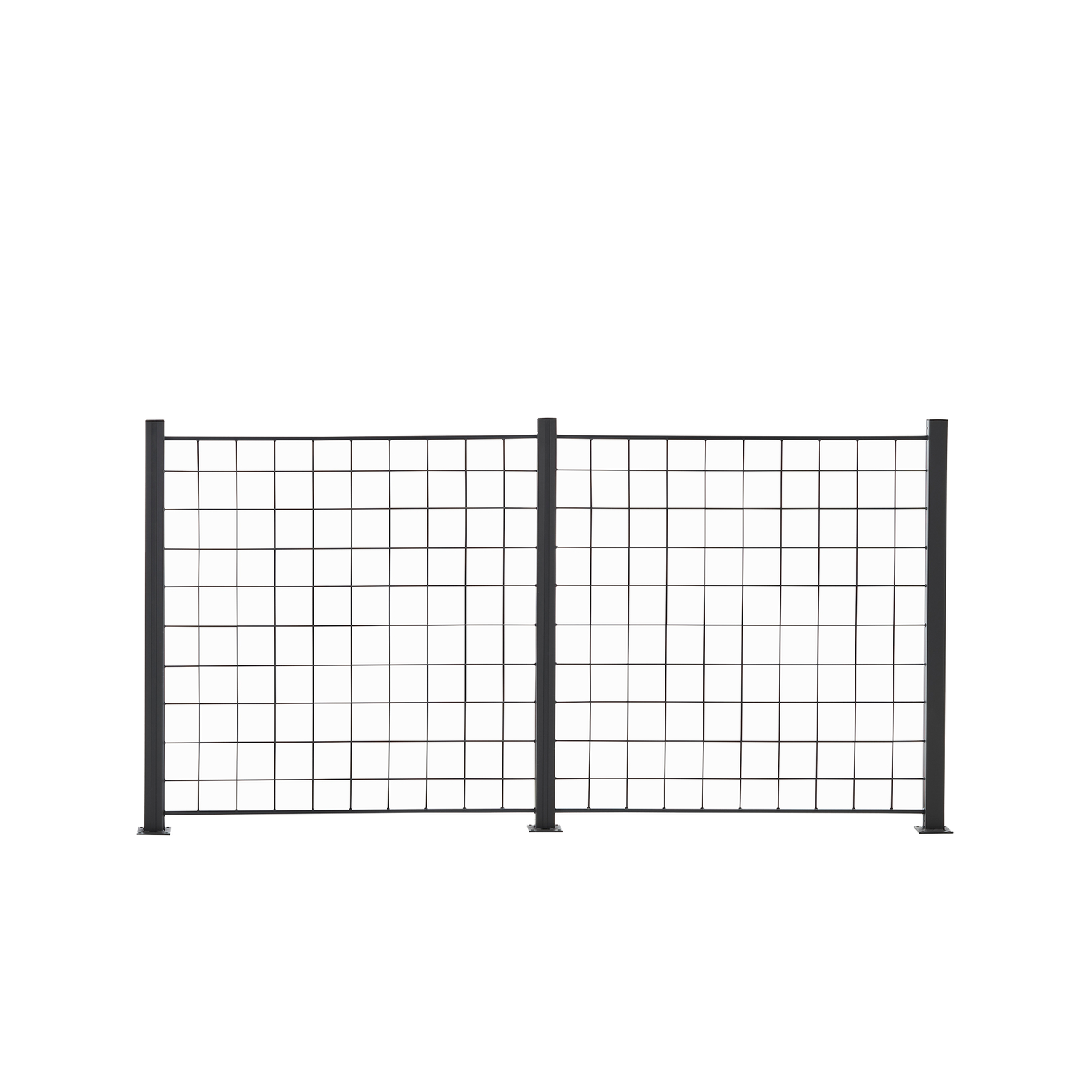 Produktbillede af HORTUS 2 fag espalie sort 100x100 cm inkl. 3 alu stolper 108 cm på tilbud i høj kvalitet