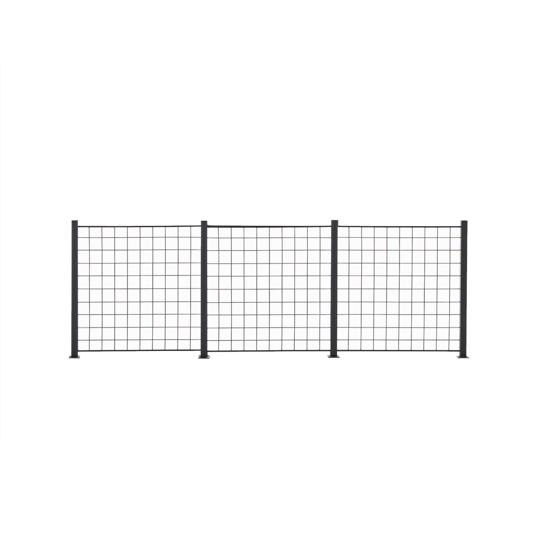 Produktbillede af HORTUS 3 fag espalie sort 100x100 cm inkl. 4 alu stolper 108 cm på tilbud i høj kvalitet