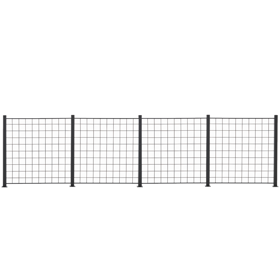 Produktbillede af HORTUS 4 fag espalie sort 100x100 cm inkl. 5 alu stolper 108 cm på tilbud i høj kvalitet