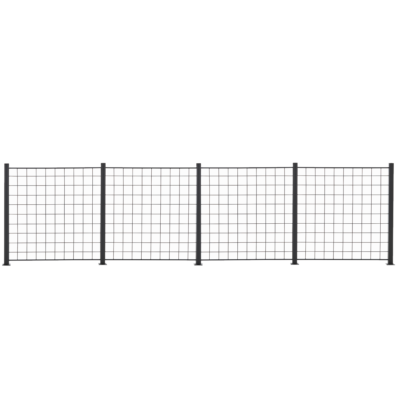 Produktbillede af HORTUS 4 fag espalie sort 100x100 cm inkl. 5 alu stolper 108 cm på tilbud i høj kvalitet