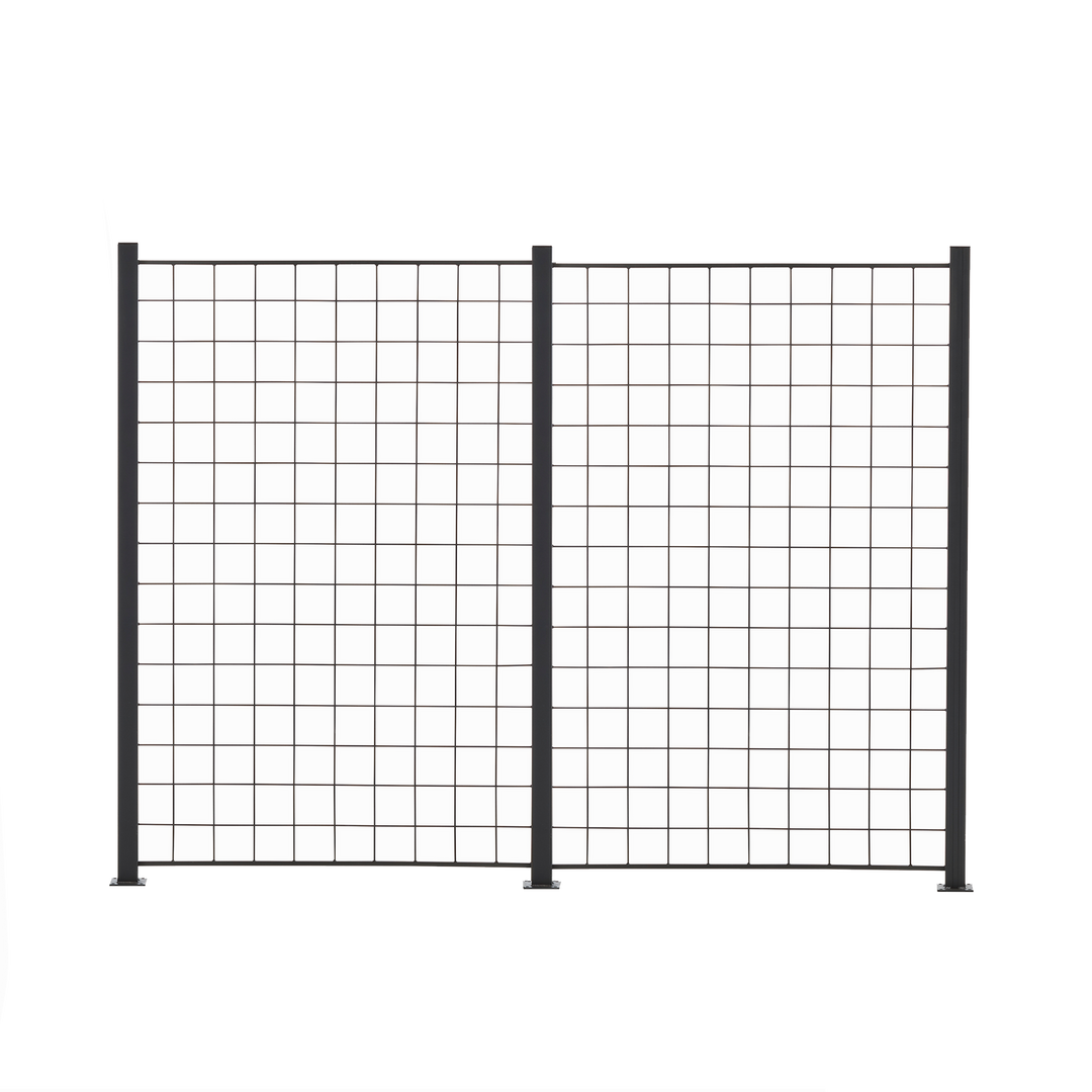 Produktbillede af HORTUS 2 fag espalie sort 150x100 cm inkl. 3 alu stolper 158 cm på tilbud i høj kvalitet