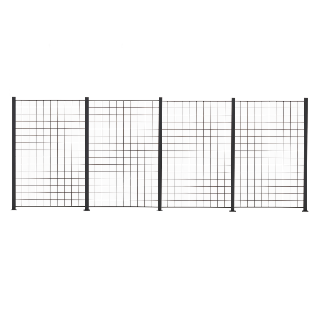 Produktbillede af HORTUS 4 fag espalie sort 150x100 cm inkl. 5 alu stolper 158 cm på tilbud i høj kvalitet