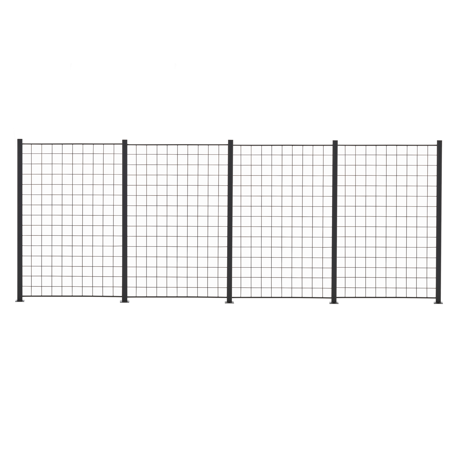 Produktbillede af HORTUS 4 fag espalie sort 150x100 cm inkl. 5 alu stolper 158 cm på tilbud i høj kvalitet