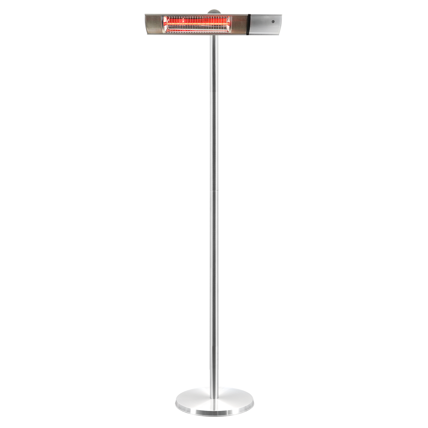 Produktbillede af HORTUS terrassevarmer gulvmodel GT 500/1000/1500W sølv inkl. fjernbetjening på tilbud i høj kvalitet