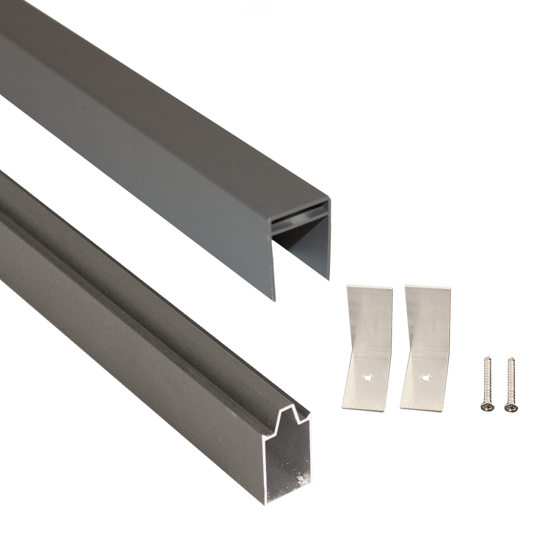 Produktbillede af Top/bundskinne aludesign t. 60x60 stolpe Premium på tilbud i høj kvalitet