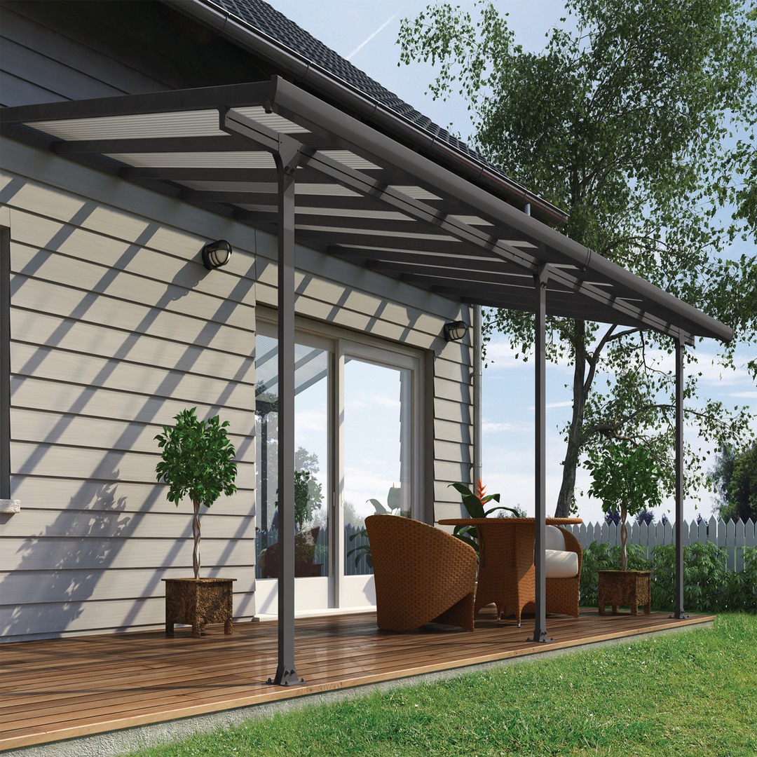 Produktbillede af Palram Canopia Feria terrasseoverdækning sampak 18,1 m2 antracitgrå på tilbud i høj kvalitet