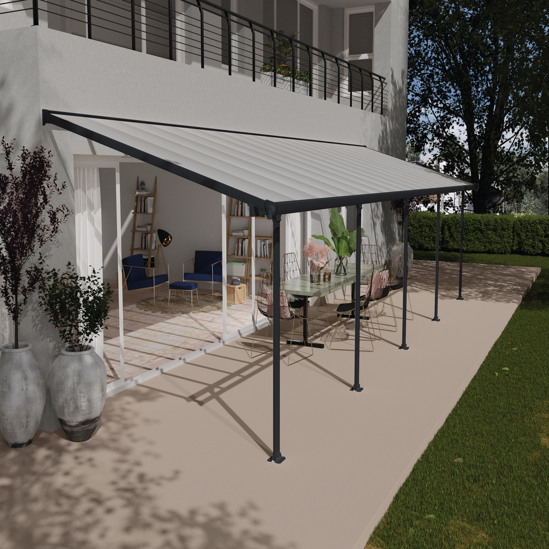 Produktbillede af Palram Canopia Feria terrasseoverdækning sampak 28,6 m2 antracitgrå på tilbud i høj kvalitet