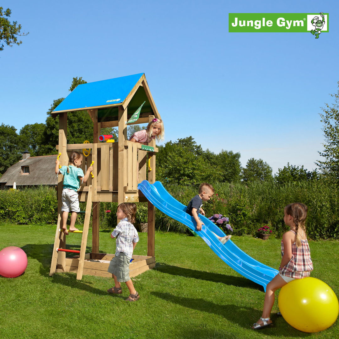 Produktbillede af Jungle Gym Castle legetårn komplet inkl. rutschebane på tilbud i høj kvalitet