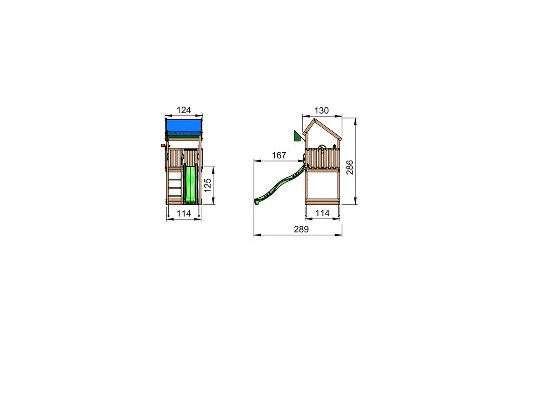 Jungle Gym Home legetårn komplet ekskl. rutschebane