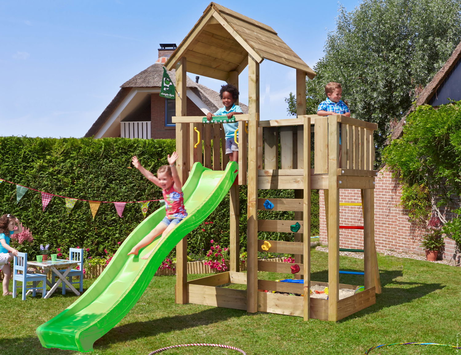 Produktbillede af Legetårn Jungle Gym Mansion 2.1 ekskl. rutsjebane på tilbud i høj kvalitet