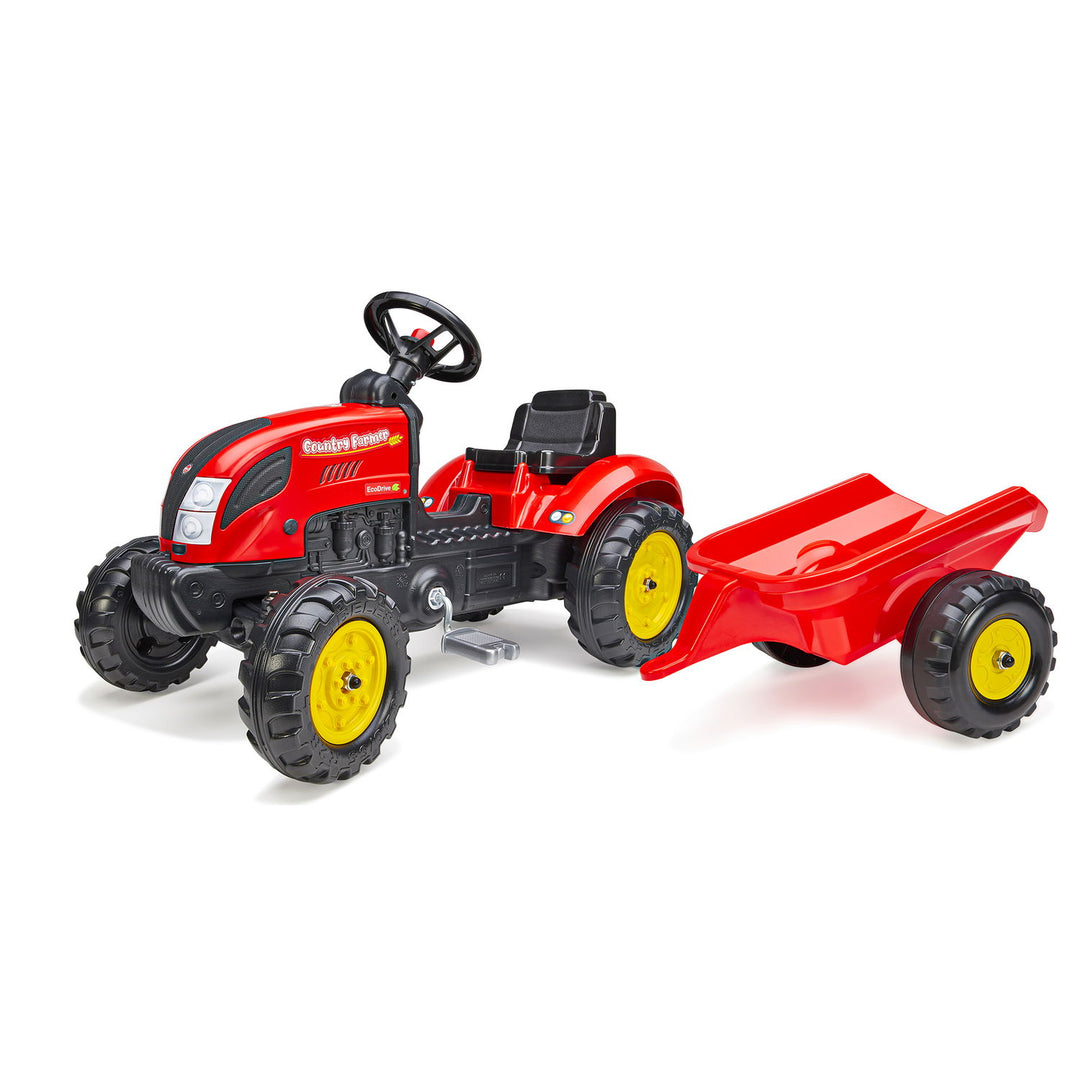 Produktbillede af Country farmer traktor med trailer rød på tilbud i høj kvalitet