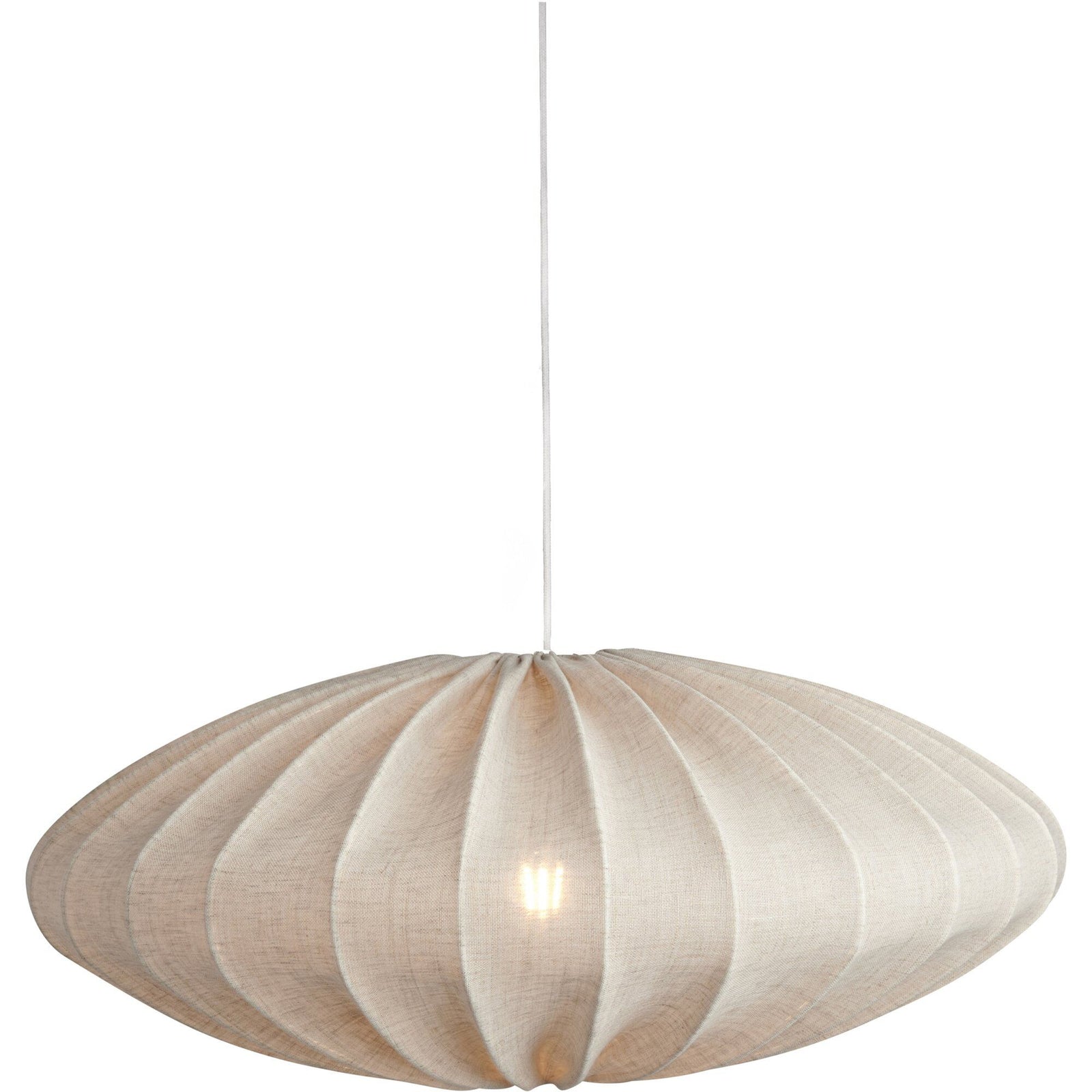 Watt&veke Watt&veke Ellipse loftslampe, 65 cm, hør, natur – billede i brug (Lampe)
