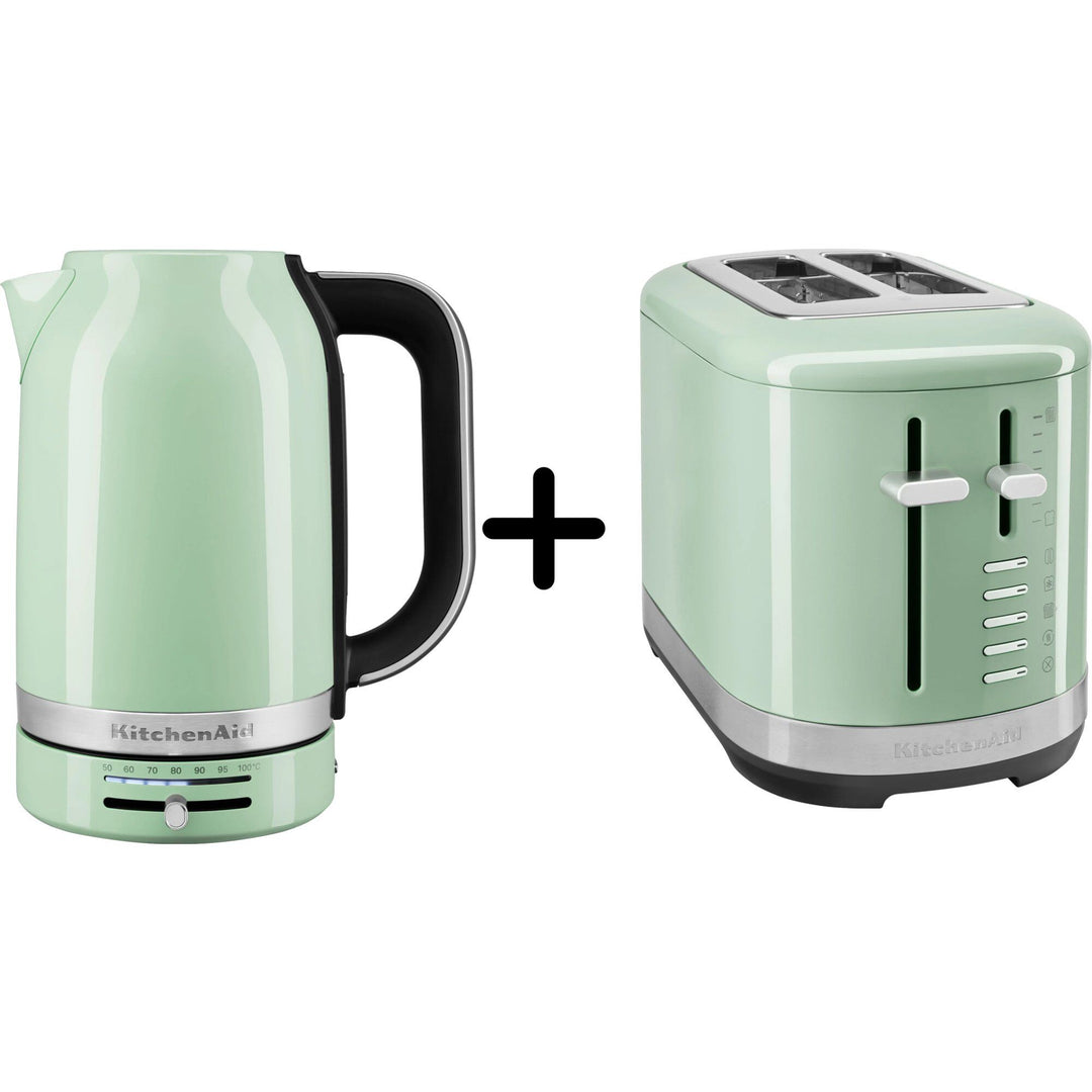 Kitchenaid Kitchenaid 5KMT2109 Brødrister + 5KEK1701 Elkedel, pistacie ❤ detaljebillede i kategorien Elkedel