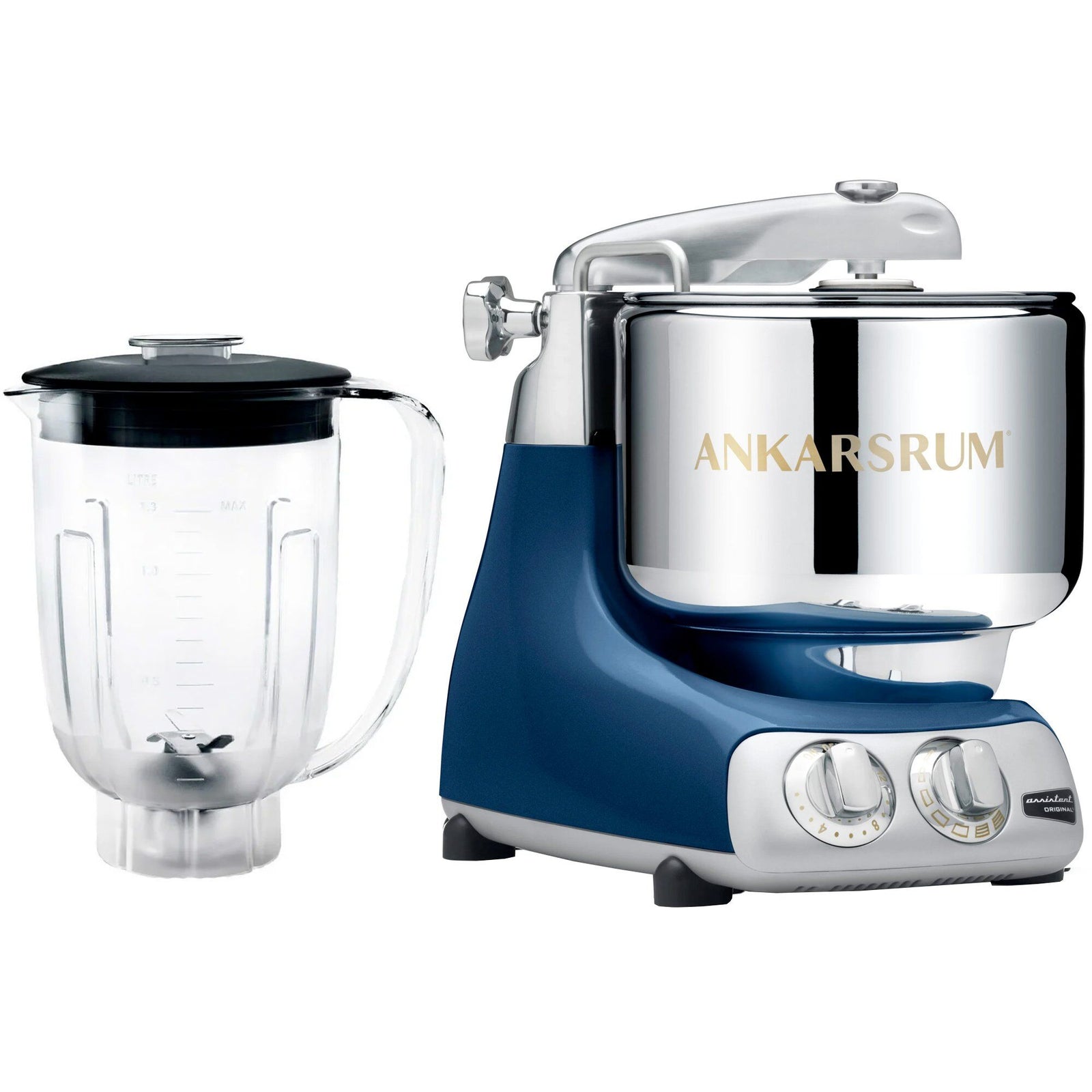 Ankarsrum Ankarsrum Assistent AKM 6230 røremaskine + blender, ocean blue – produktbillede (Røremaskiner)