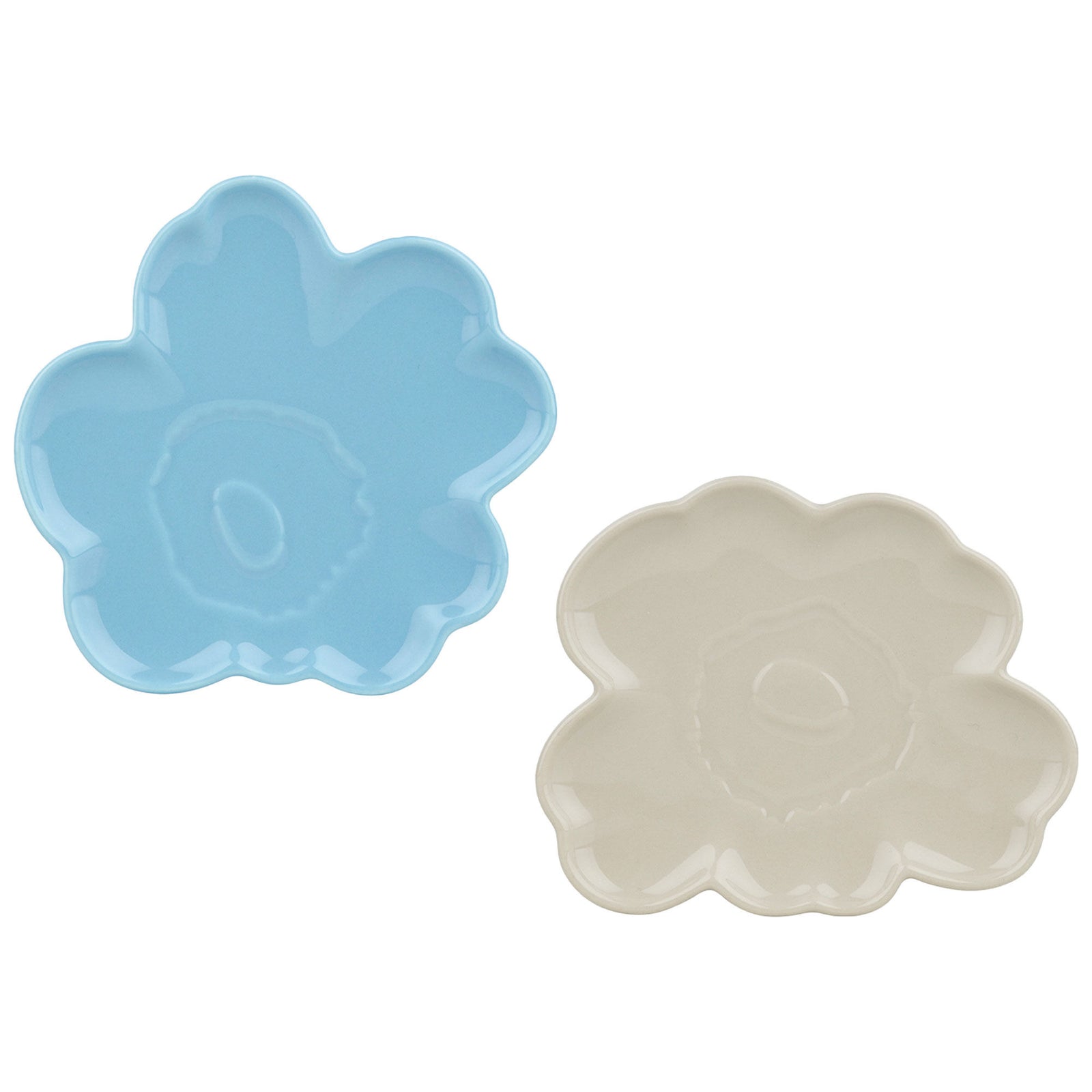 Marimekko Marimekko Unikko Shape Tallerken, lyseblå/beige, 2 stk. – close-up (Tallerken)