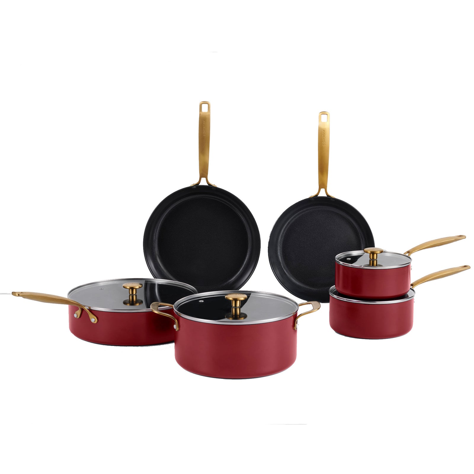 Combekk Combekk Stegepande- og kasserollesæt 10 dele, bordeaux – billede i brug (Grydesæt & Kasseroller)