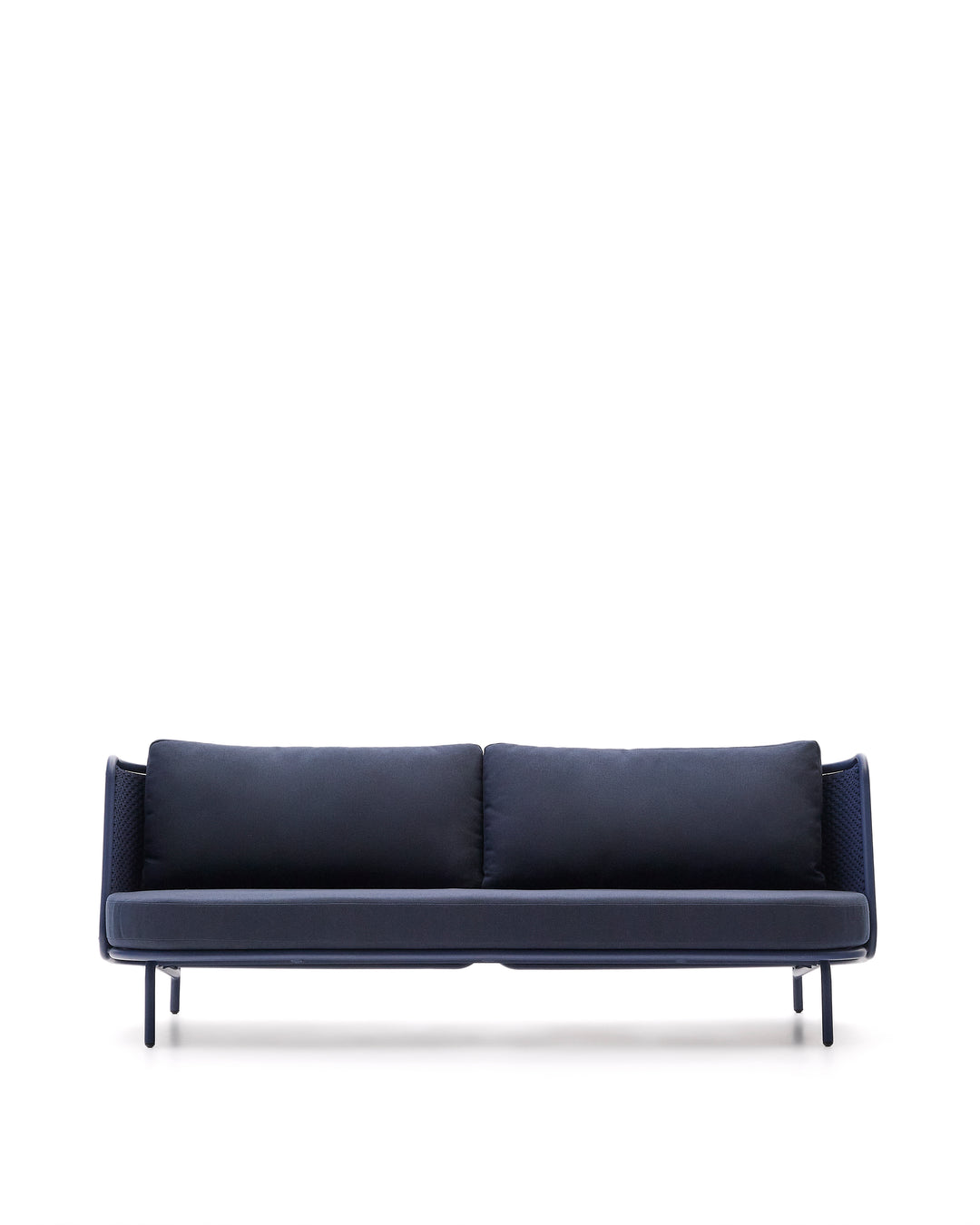 KAVE HOME Sedalis udendørs 3 pers. sofa m. hynder blå tovsnor og aluminium 210cm