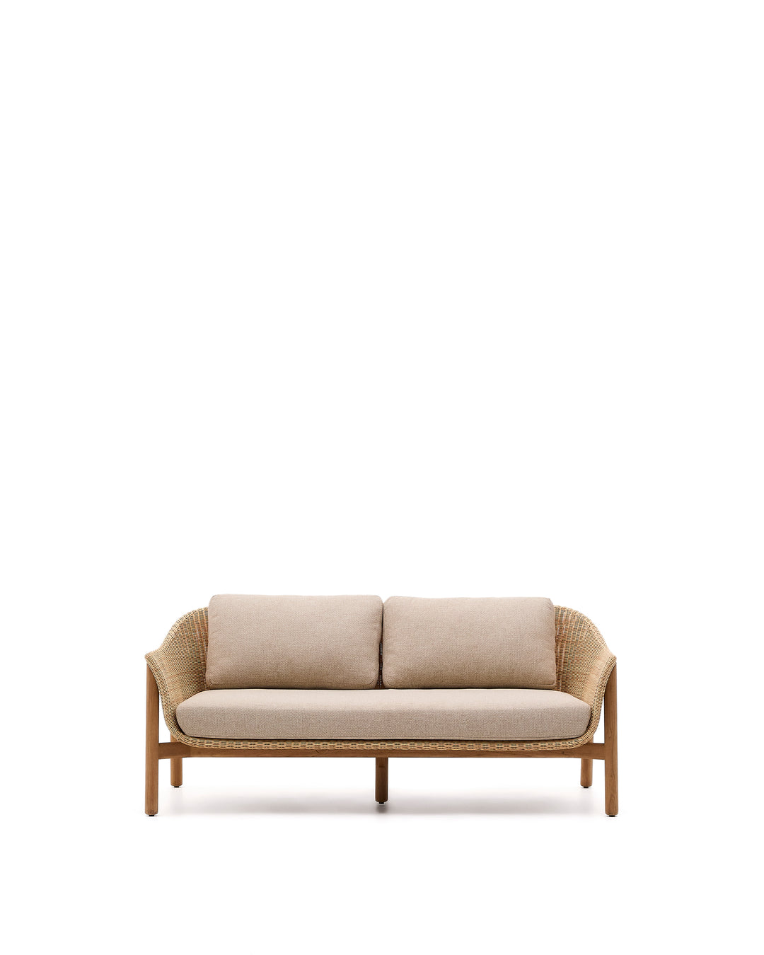 KAVE HOME Galea udendørs 2 pers. sofa m. armlæn og hynder syntetisk rattan og teaktræ 170,5cm