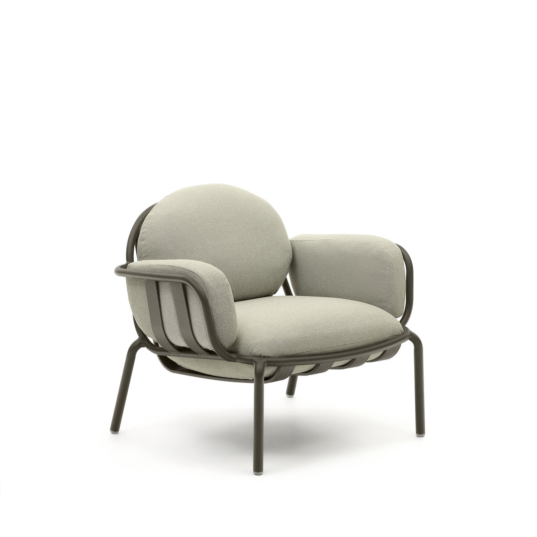 KAVE HOME Joncols havestol m. beige hynder grøn aluminium