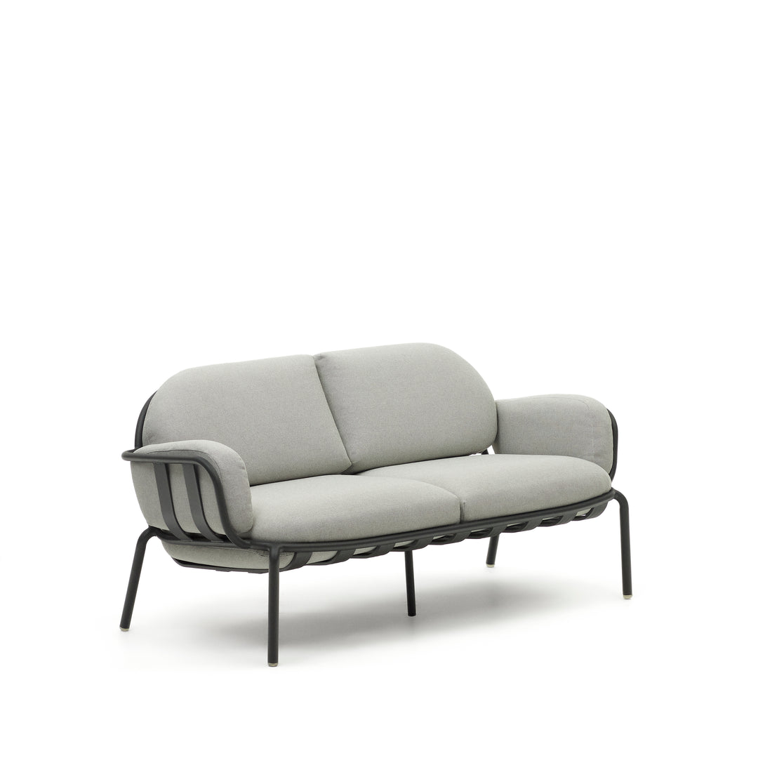 KAVE HOME Joncols 2 pers. havesofa m. grå hynder grå aluminium