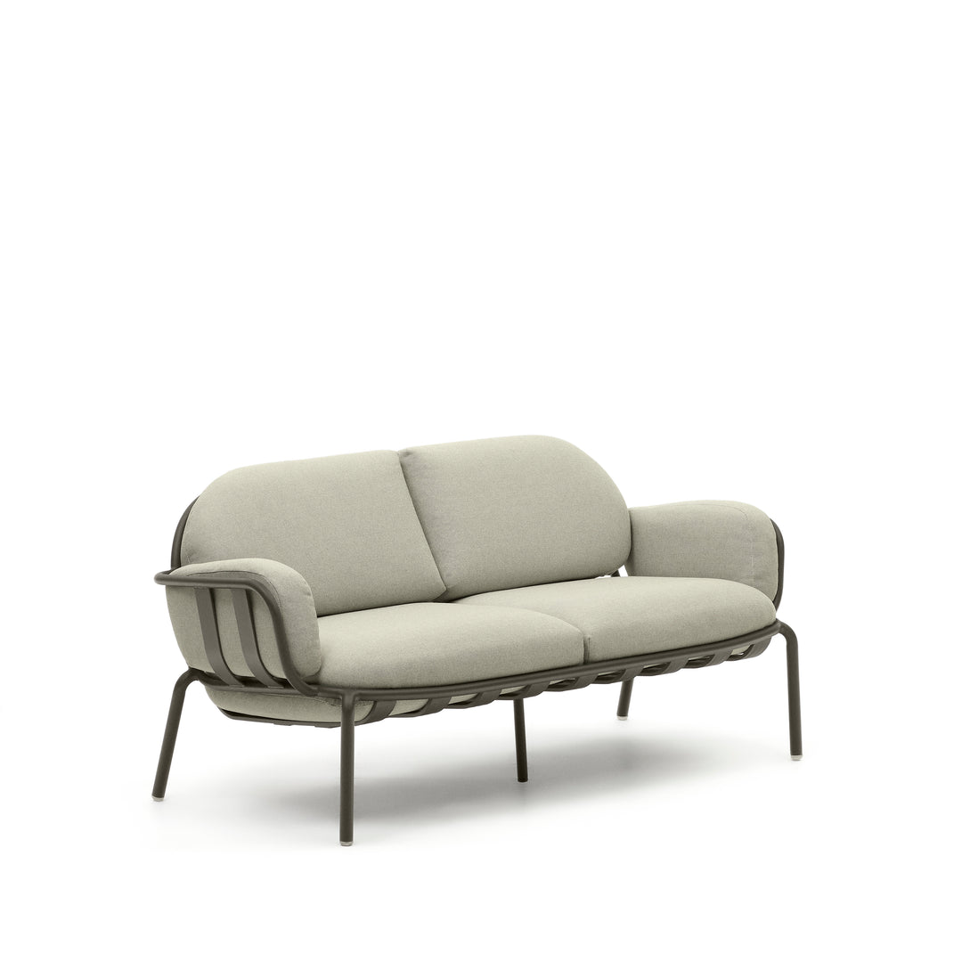 KAVE HOME Joncols 2 pers. havesofa m. beige hynder grøn aluminium