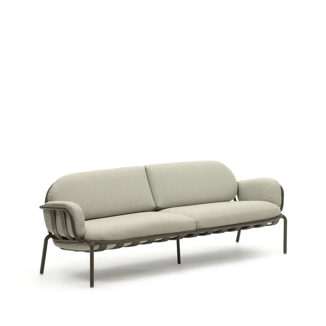 KAVE HOME Joncols 3 pers. havesofa m. beige hynder grøn aluminium