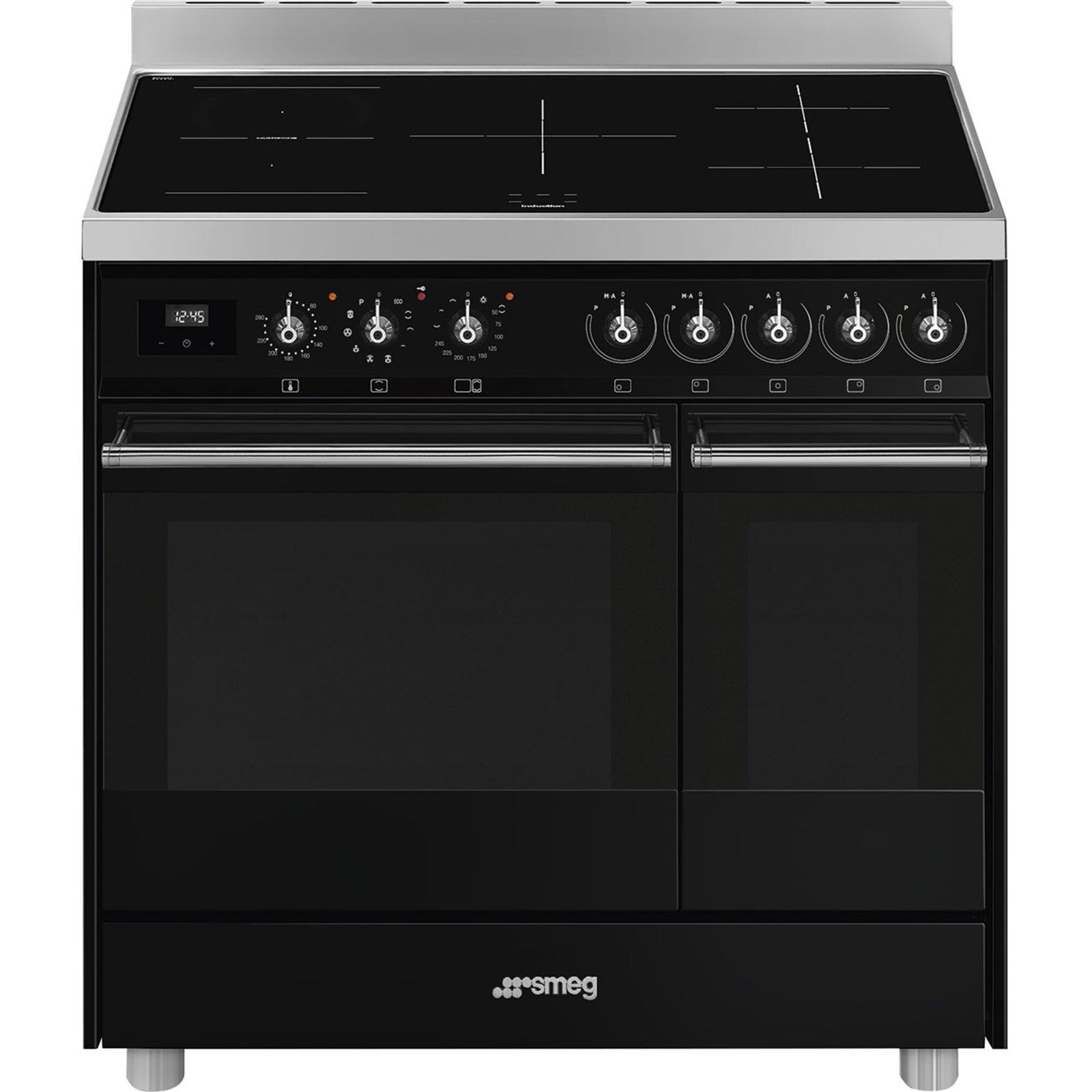 Smeg Smeg C92IPBL9-1 Induktionskomfur dobbelovn, sort – produktbillede (Induktionskomfur)