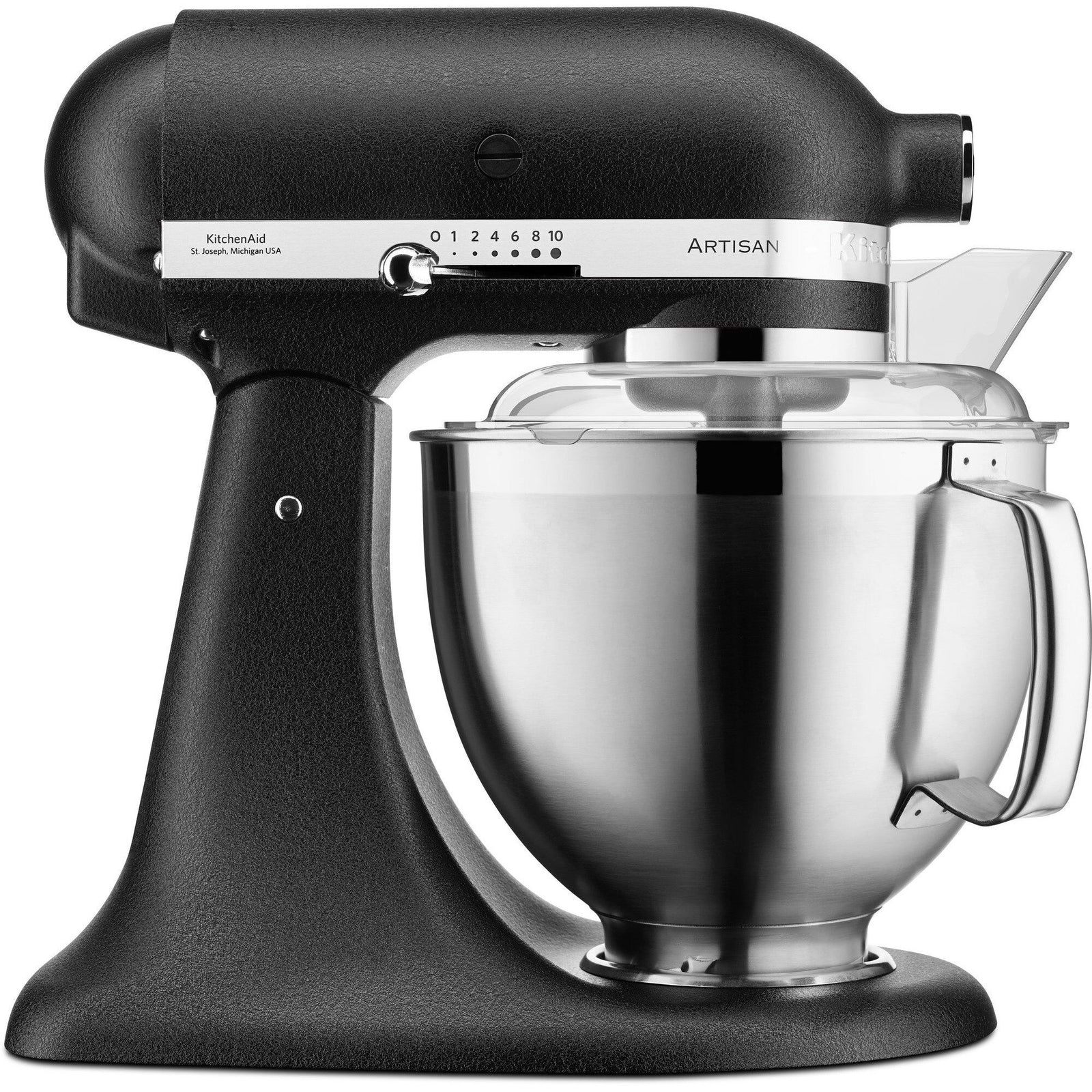 Kitchenaid Kitchenaid Artisan KSM185PSEBK røremaskine, rustik sort – vinkelbillede (Røremaskiner)
